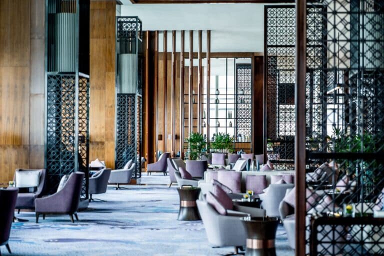 Reception lounge seating InterContinental Hanoi Landmark72 bespoke design