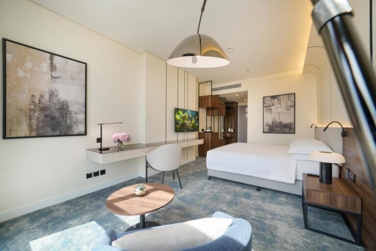 Bespoke floor and table lamps Nova M Hotel Rotana Saudi Arabia FF&E lighting