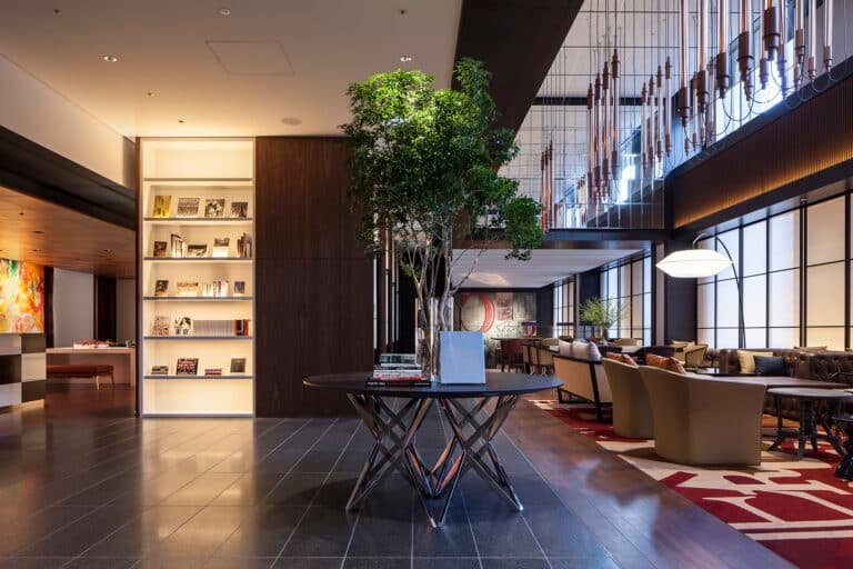 Custom console table in Hyatt Ginza Tokyo public area