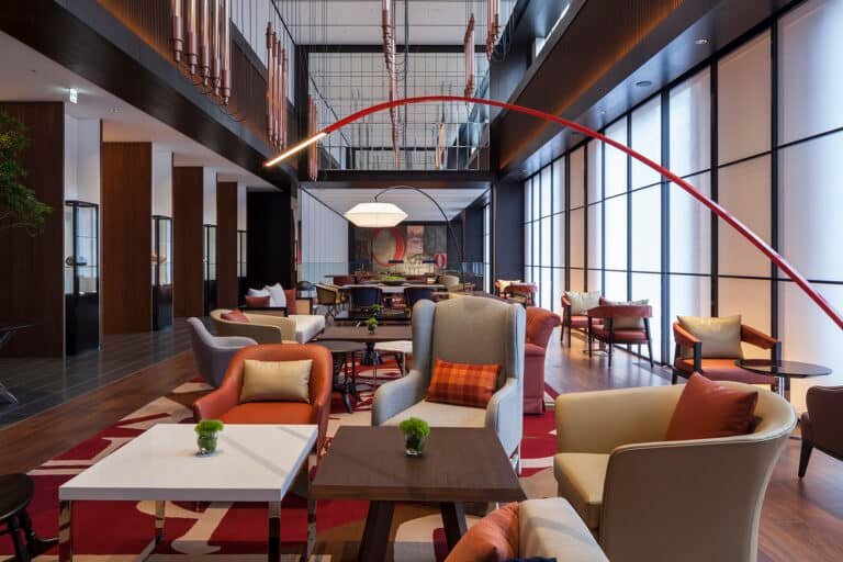 Modern public area armchairs at Hyatt Ginza Japan