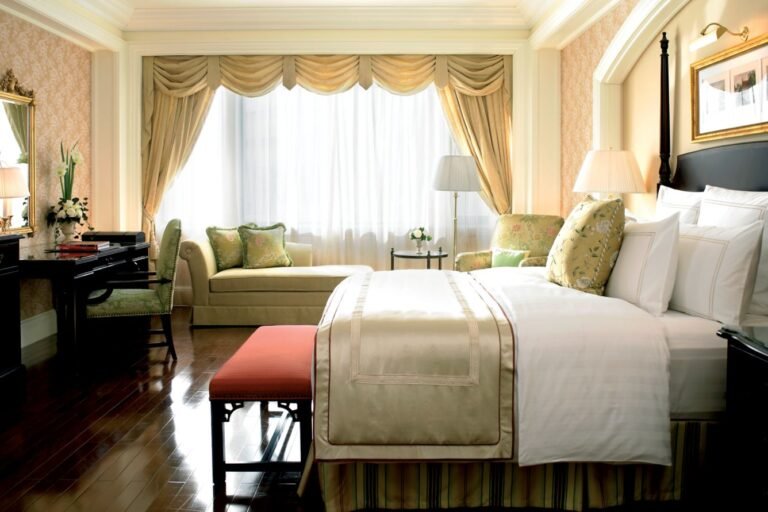 Bespoke bedside tables Ritz-Carlton Hotel Beijing guest room FF&E