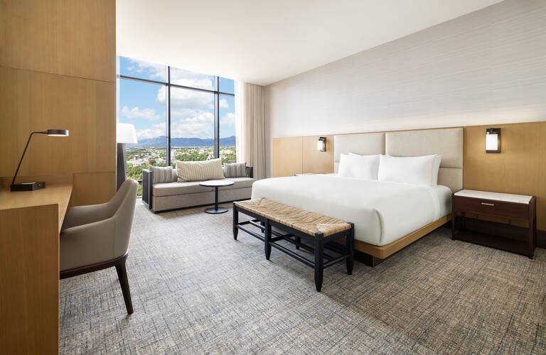 Hotel Santiago Hilton guest room lounge seating FF&E project