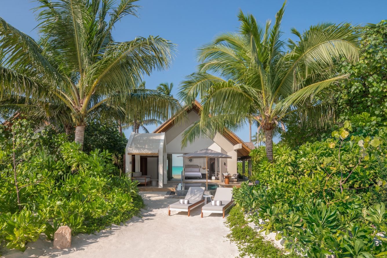 Teak outdoor furniture with UV-stable coating for hospitality projects